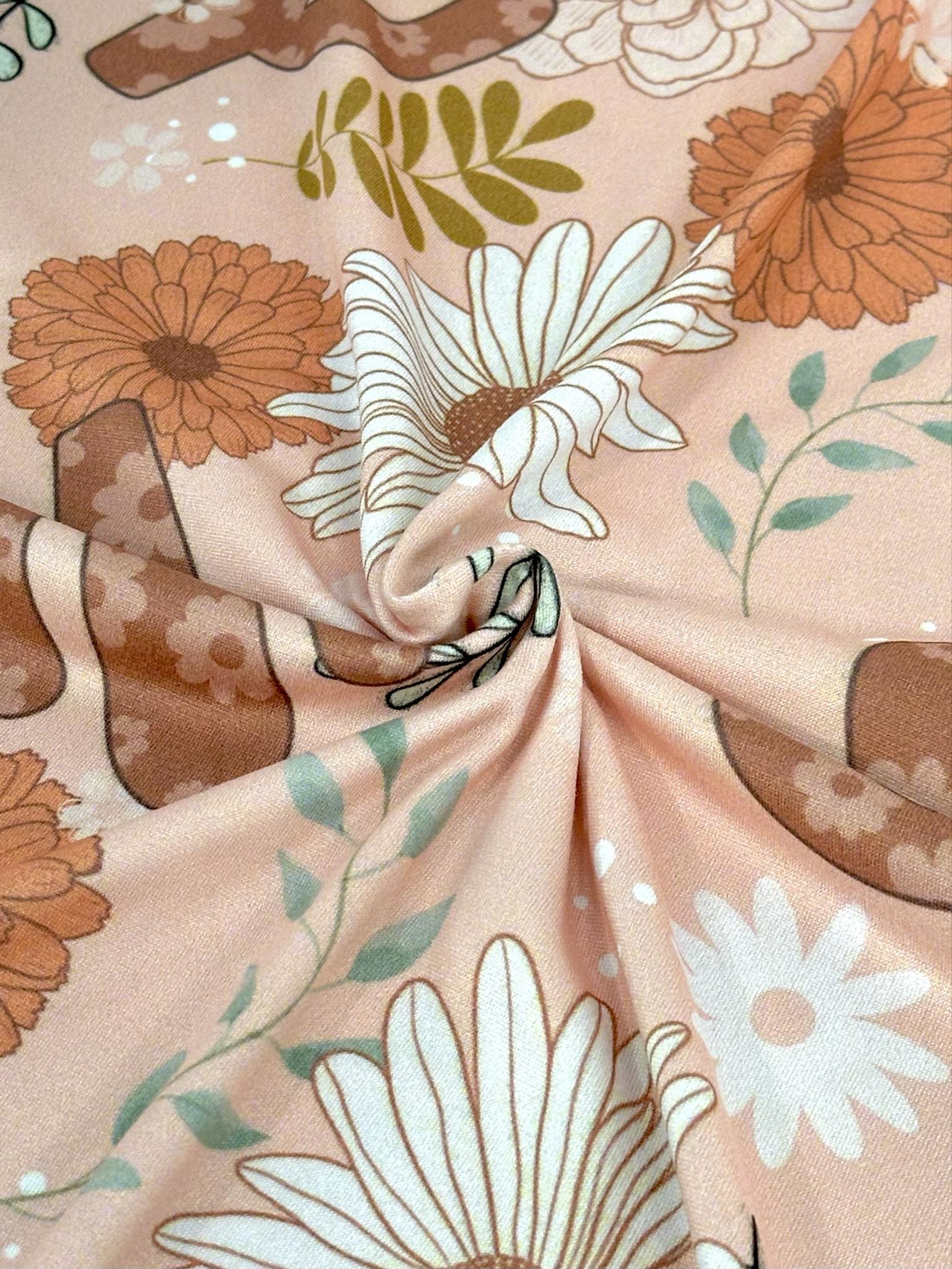 (DBP) CACTUS AND FLOWERS ON PEACH