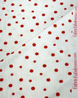 (4X2 RIB) RED POLKA DOTS ON OFF WHITE