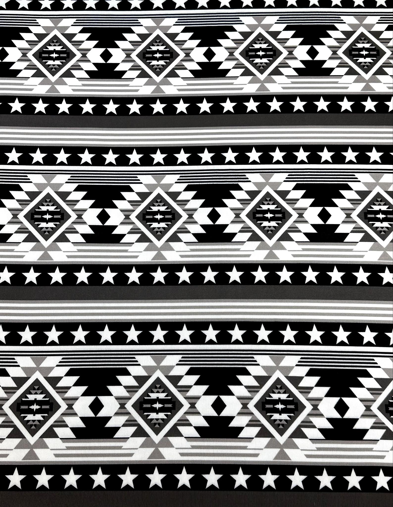 (SWEATER KNIT/ OAKLEY) BLACK, WHITE, AND CHARCOAL WESTERN STAR PATTERN (1)