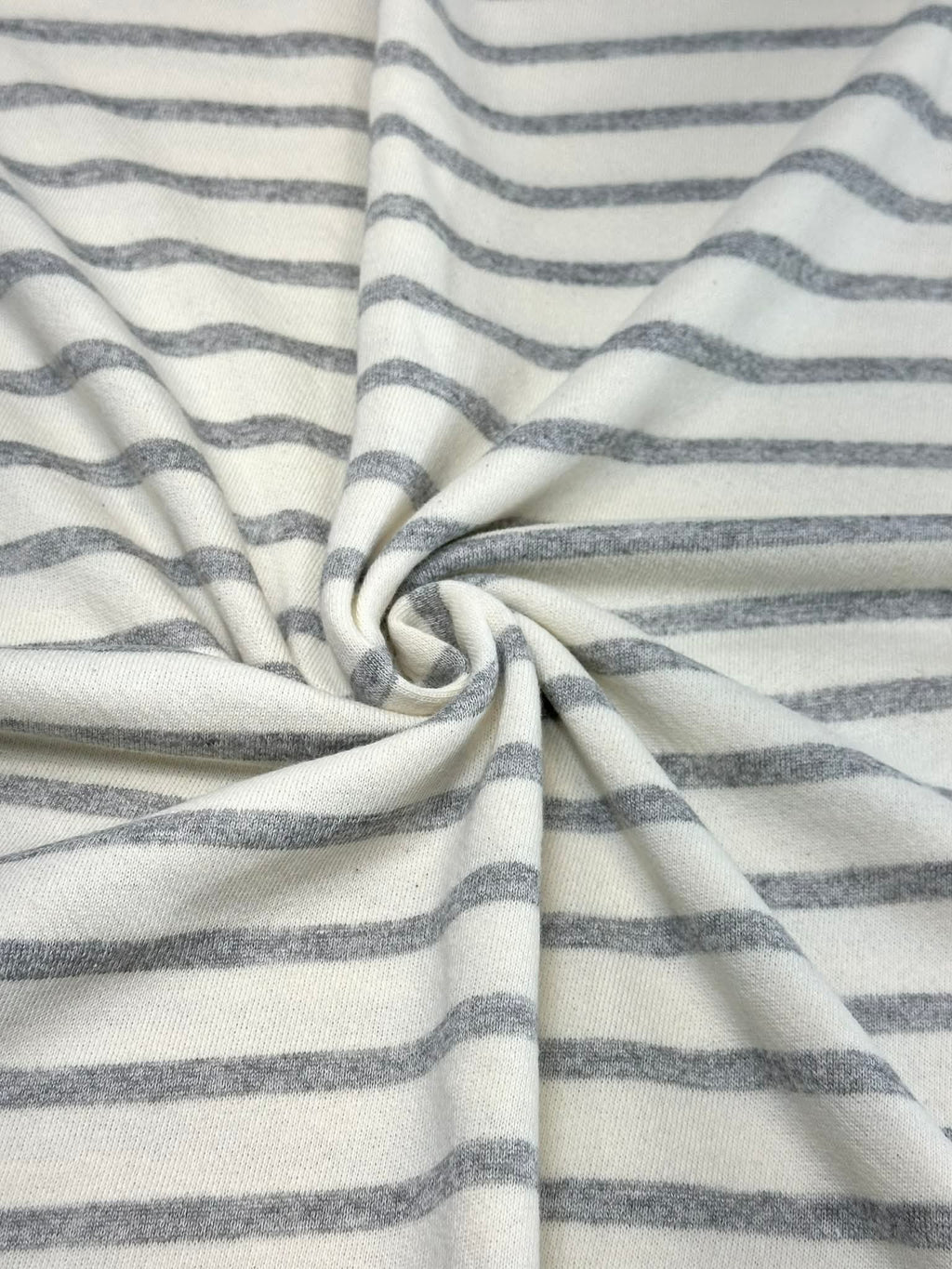 (FRENCH TERRY) LIGHT GRAY STRIPES ON IVORY (1)