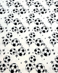 (DBP) SOCCER BALLS AND STARS ON OFF WHITE