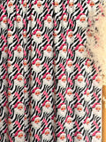 (4X2 YUMMY RIB) SMALL PINK SANTA ON ZEBRA PRINT