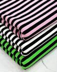 (2X1 RIB) BLACK STRIPES ON GREEN