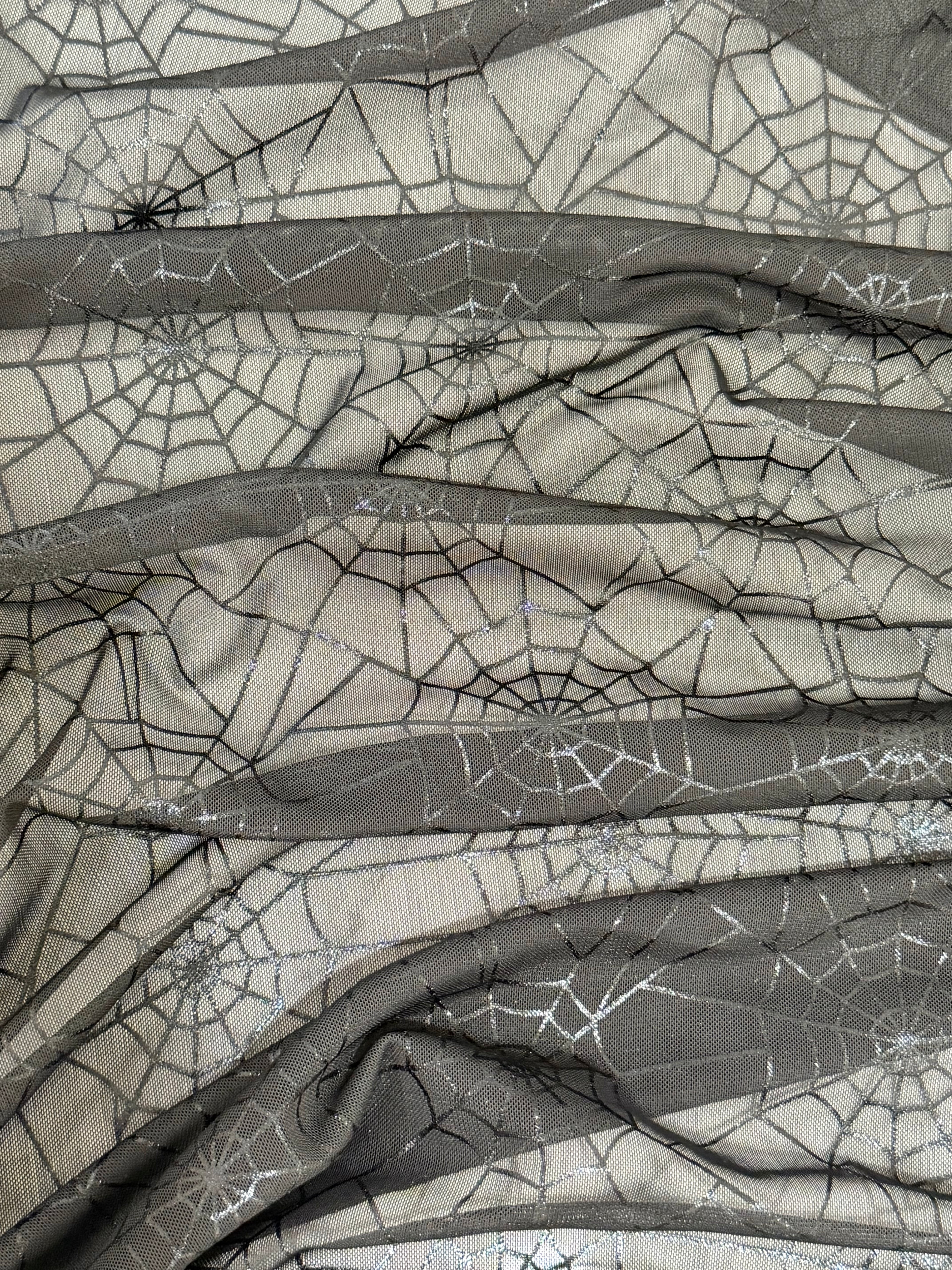 (MESH) METALLIC BLACK SPIDERWEBS