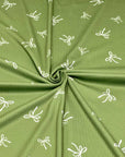 (4X2 RIB) OFF WHITE BOWS ON SAGE GREEN