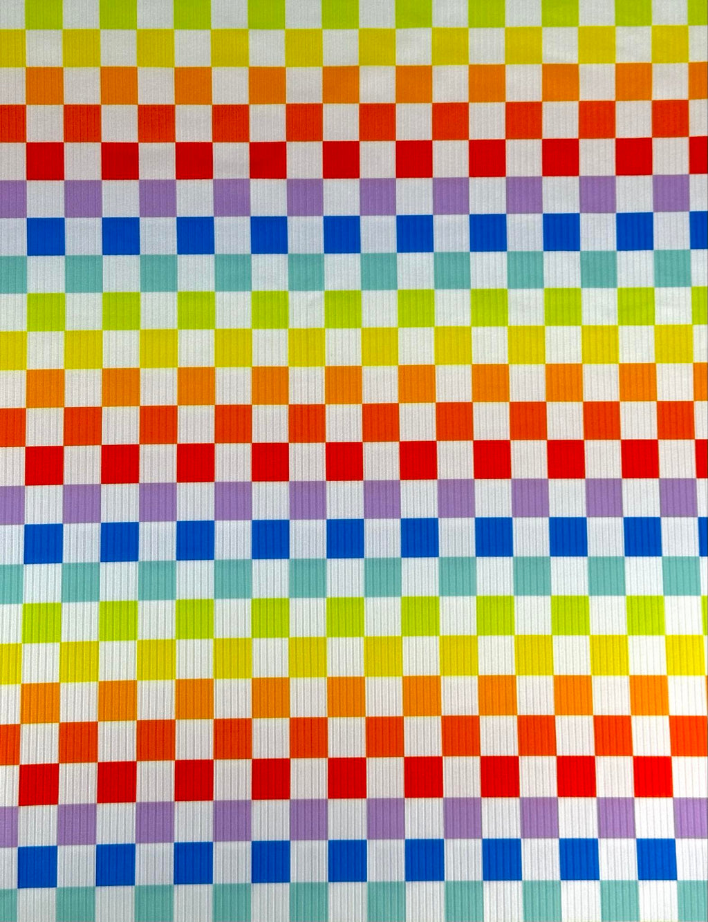 (YUMMY RIB) RAINBOW AND OFF WHITE CHECKERED