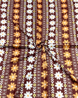 (DBP) LIGHT ORANGE AND OFF WHITE FLOWER PATTERN ON VINTAGE BROWN