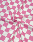 (YUMMY RIB) PINK AND OFF WHITE CHECKERED