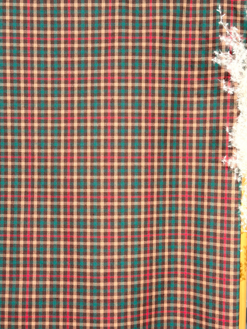 (CANVAS) BROWN RED GREEN PLAID