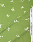 (4X2 RIB) OFF WHITE BOWS ON SAGE GREEN