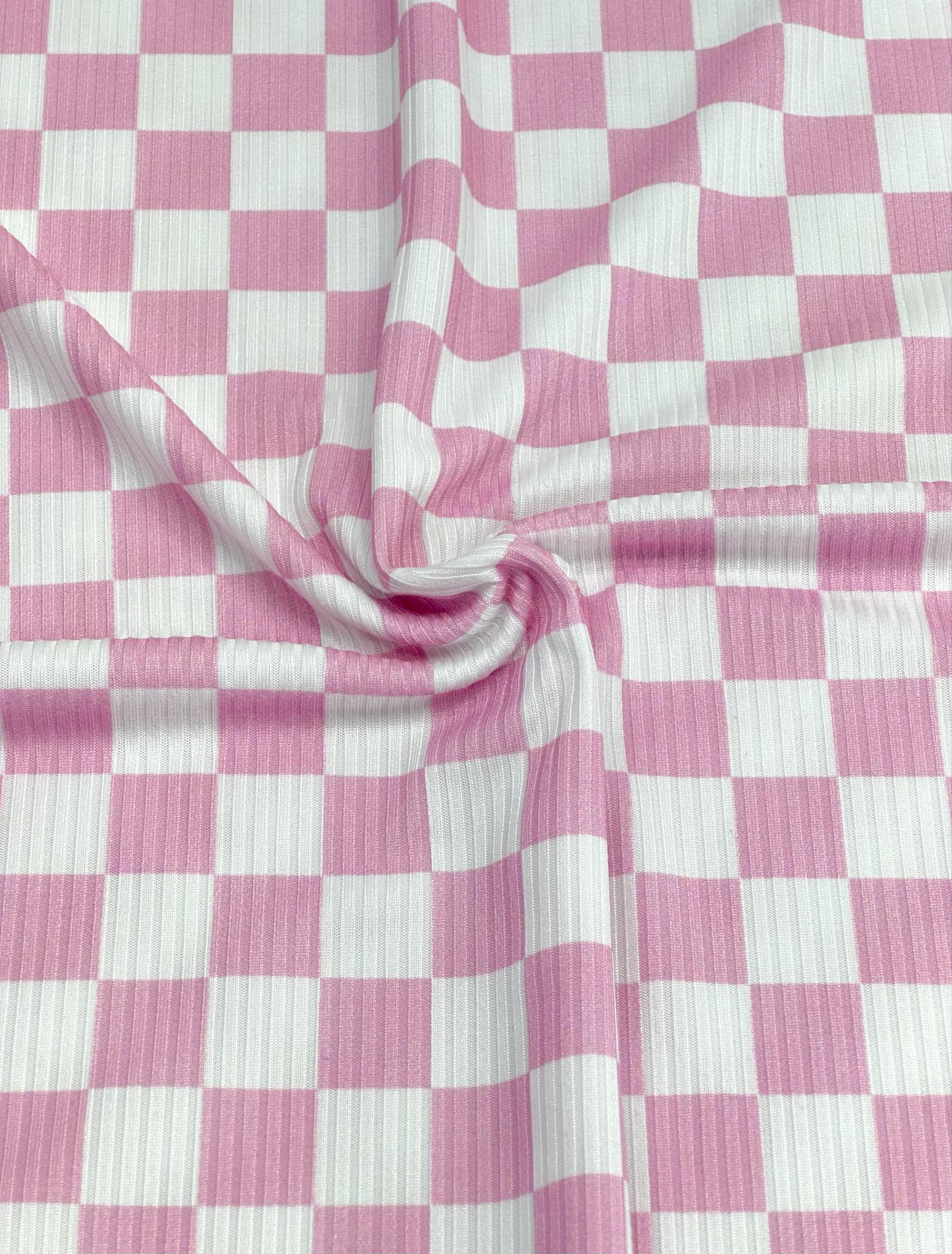 (YUMMY RIB) BABY PINK AND OFF WHITE CHECKERED (1)
