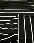 (THIN FRENCH TERRY) OFF WHITE STRIPES ON BLACK