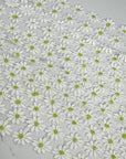 (TRIM) EMBROIDERED WHITE FLOWERS WITH LIME