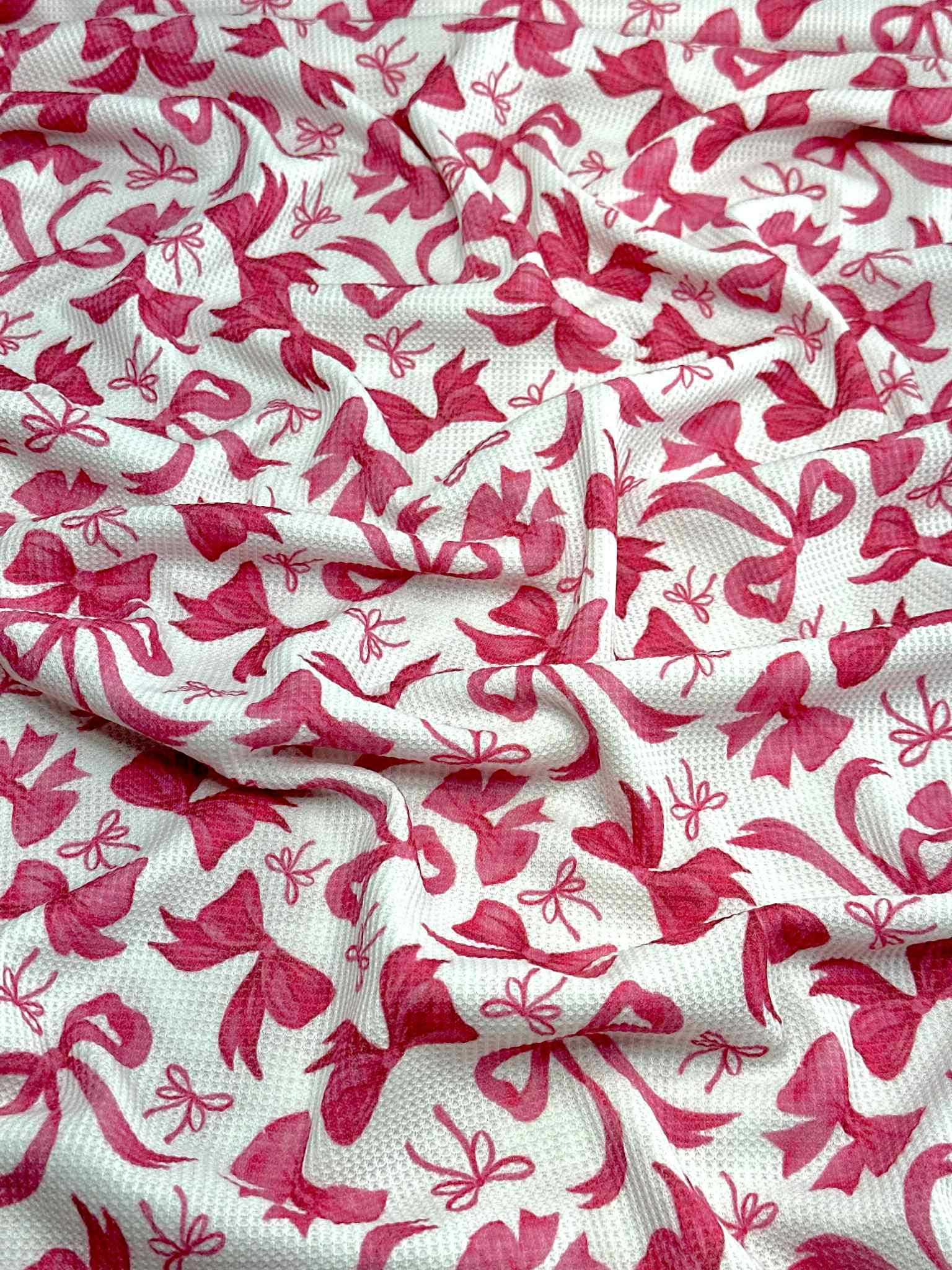(THERMAL) PINK BOWS ON OFF WHITE