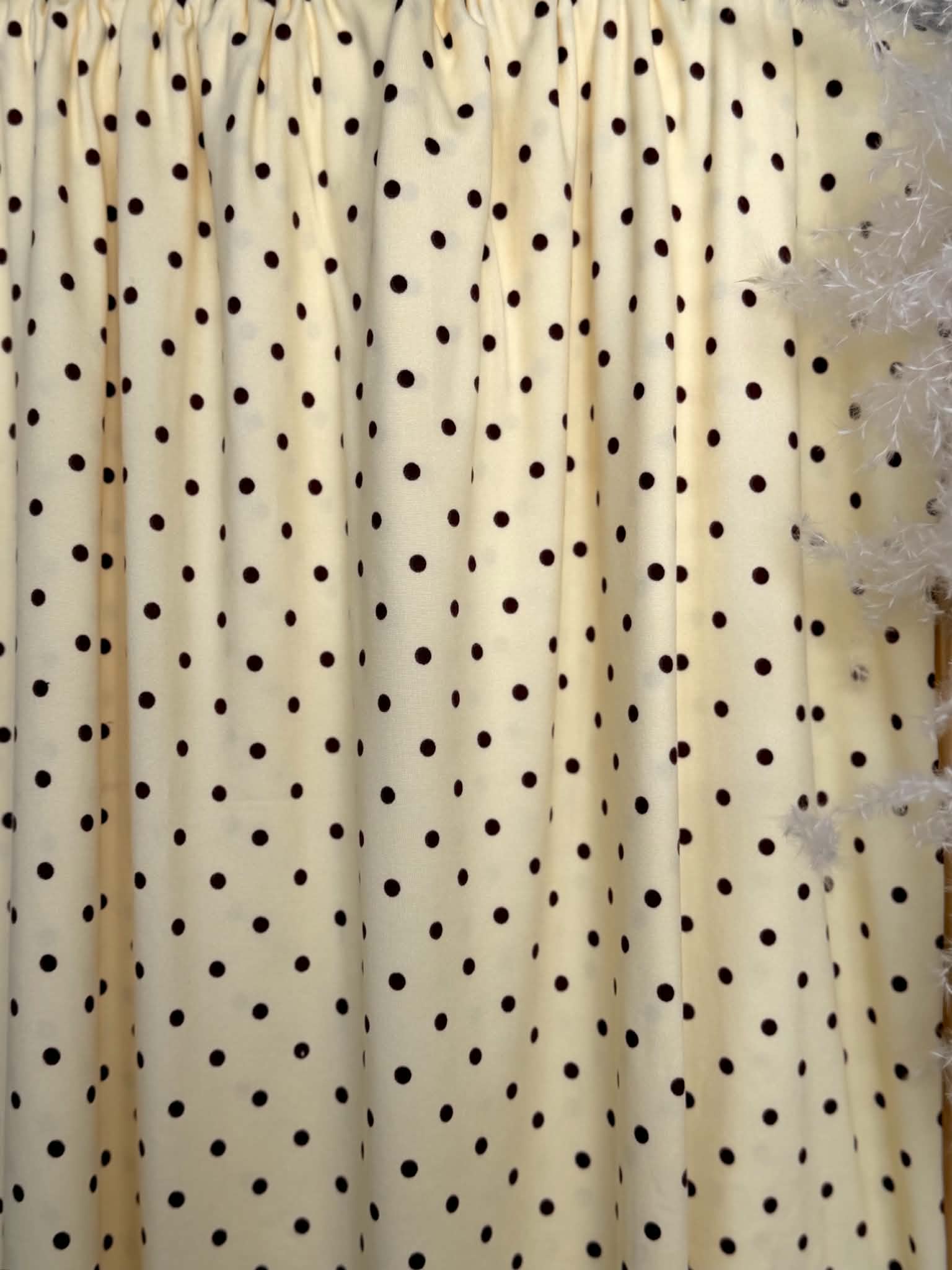 (DBP) BROWN POLKA DOTS ON SOFT YELLOW