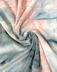 (VELVET) SOFT BLUE AND BLUSH TIE DYE