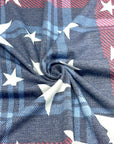 (KNIT) OFF WHITE STARS ON NAVY AND RED PLAID (3)
