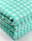(POPCORN/ BUBBLE) MINT AND OFF WHITE GINGHAM PATTERN