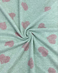 (FRENCH TERRY) VINTAGE HEARTS ON 2-TONE LIGHT MINT