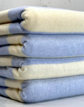 (BRUSHED SWEATER KNIT) LIGHT YELLOW AND BLUE MEDIUM STRIPES