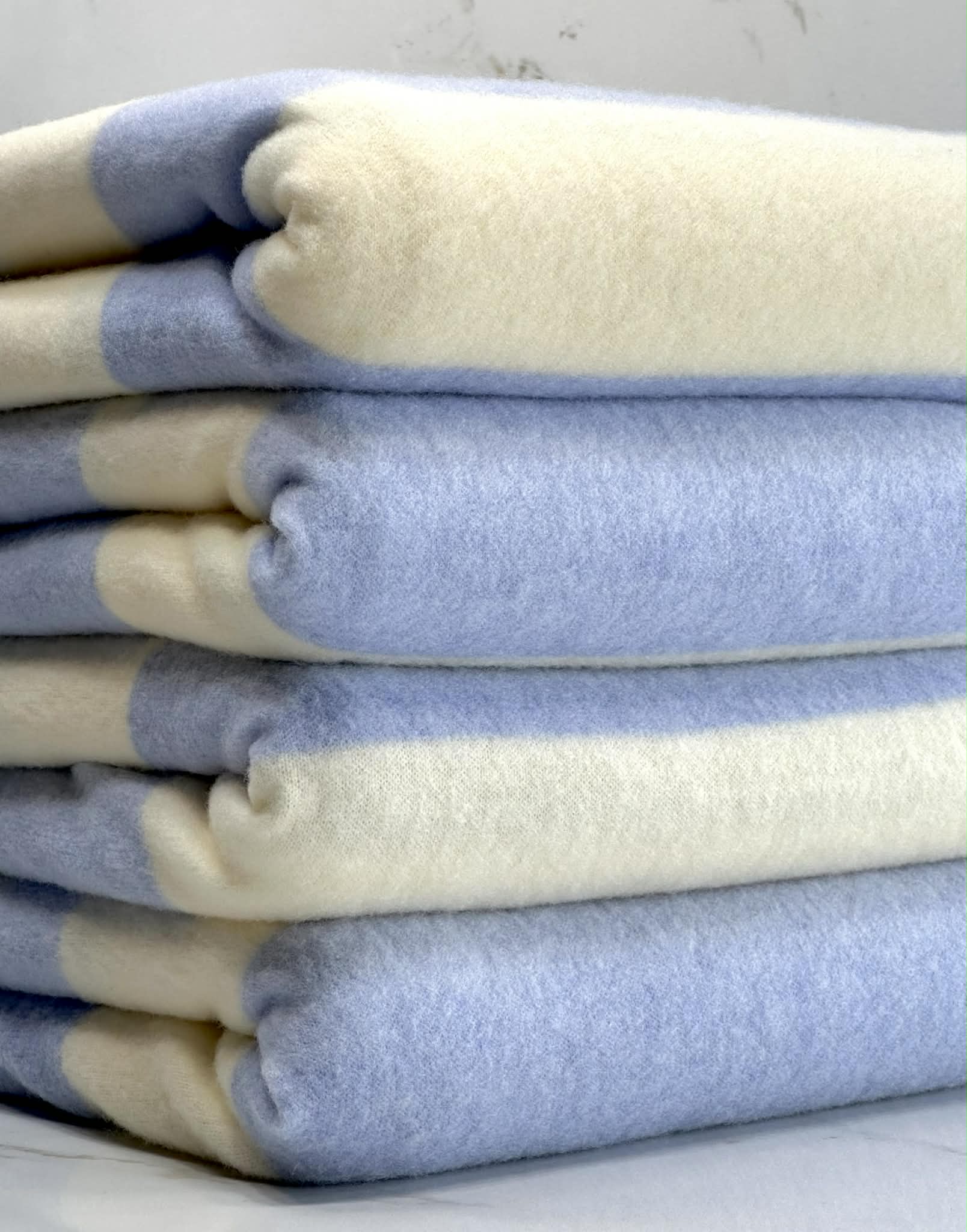 (BRUSHED SWEATER KNIT) LIGHT YELLOW AND BLUE MEDIUM STRIPES