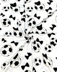 (DBP) SOCCER BALLS AND BOWS ON OFF WHITE