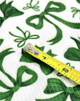 (4X2 RIB) GREEN BOWS ON OFF WHITE