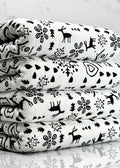 (FRENCH TERRY) BLACK REINDEERS, HEARTS, AND SNOWFLAKES PATTERN ON OFF WHITE (2)