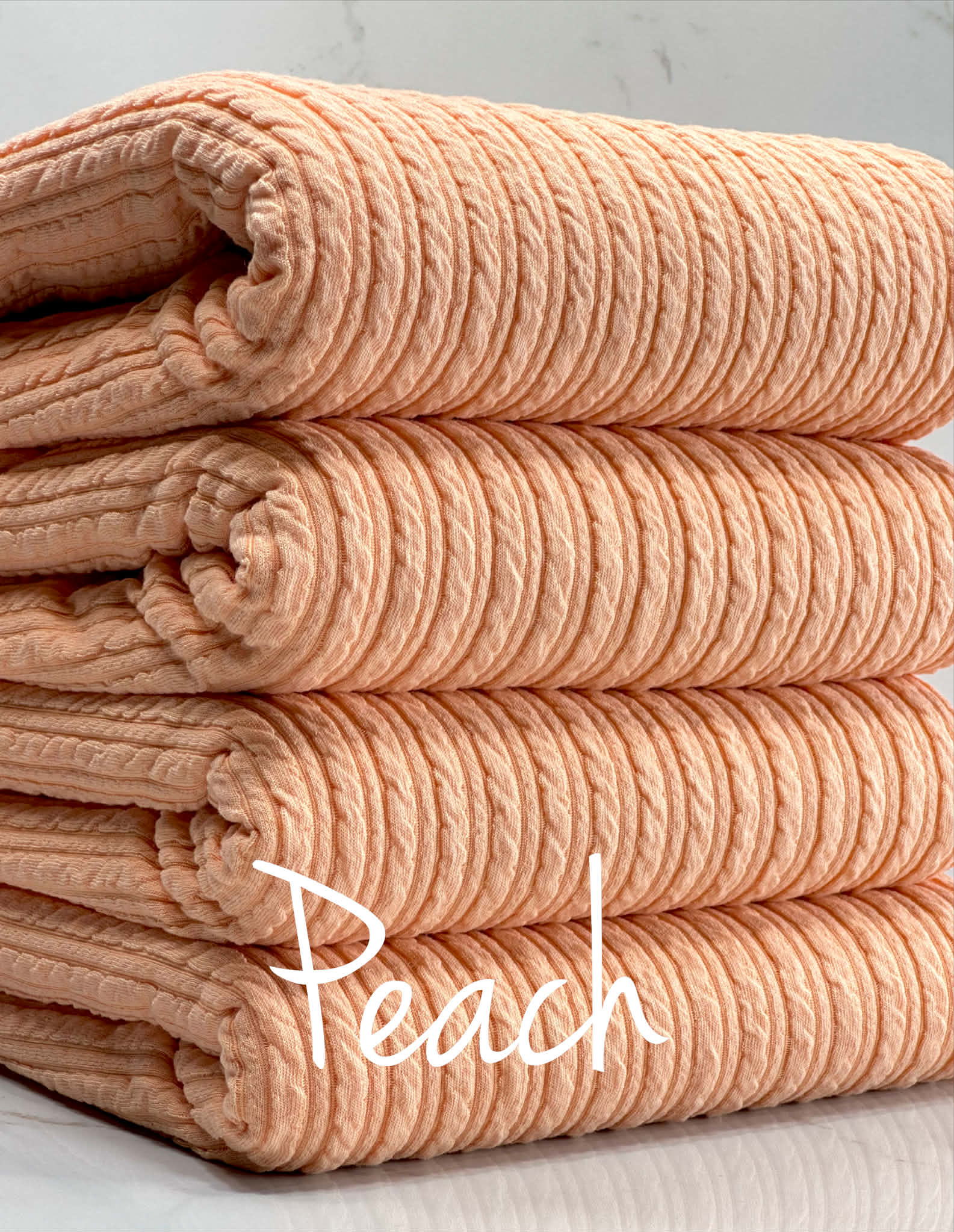 (GOLDEN RIB KNIT) PEACH