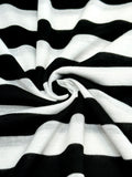 (JERSEY) BLACK AND OFF WHITE LARGE STRIPES