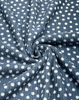 (RIB BRUSHED) POLKA DOTS ON NAVY