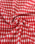 (KNIT) RED AND OFF WHITE MINI GINGHAM