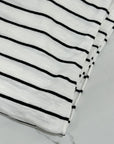 (JERSEY) BLACK STRIPES ON OFF WHITE (2 CONTIUOUS YARDS)