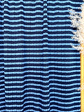 (PUCKERED STRIPE) BLUE STRIPES ON OFF NAVY