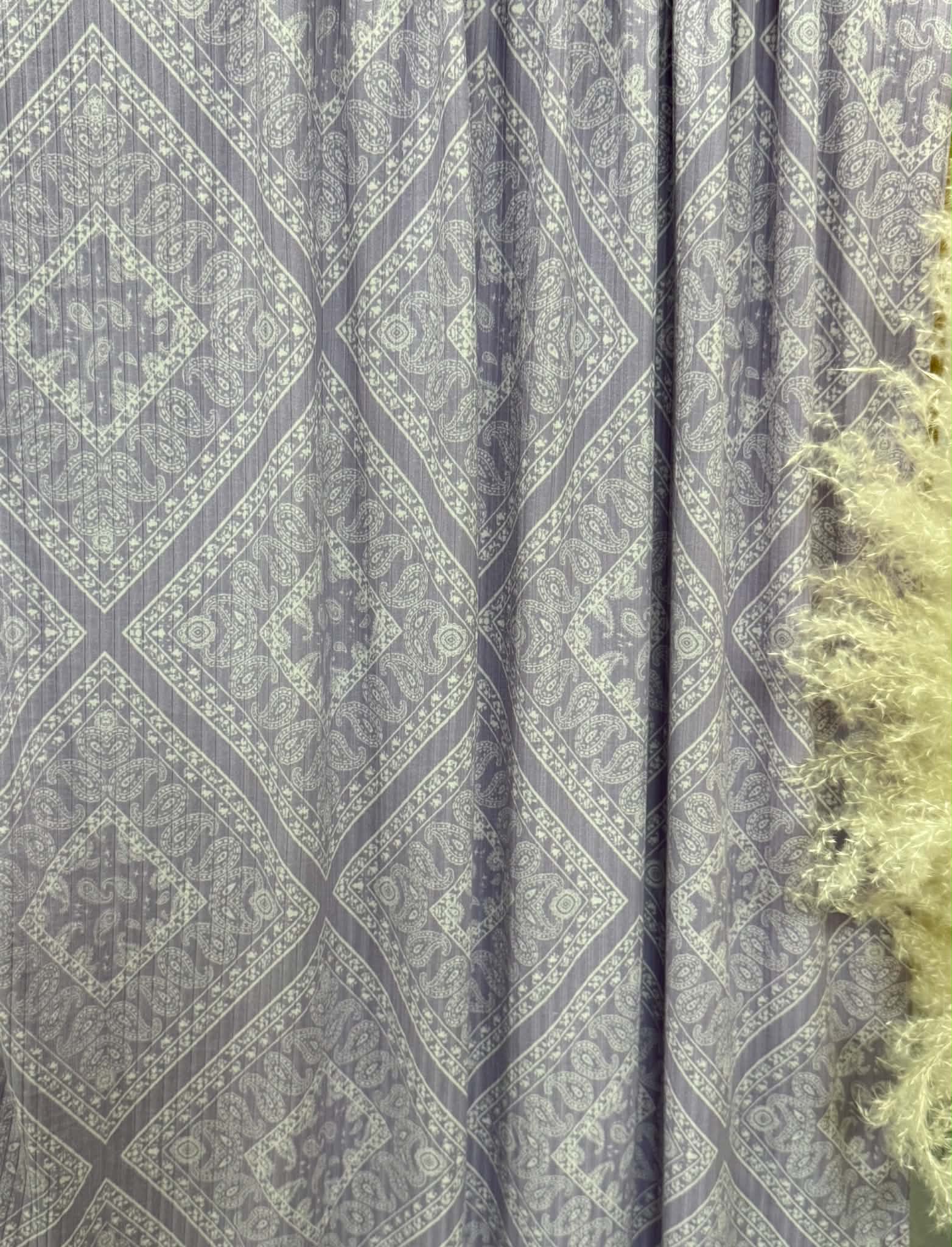 (WIDE RIB) LILAC PAISLEY BANDANA PRINT