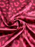 (SATIN) CHEETAH ON BURGUNDY
