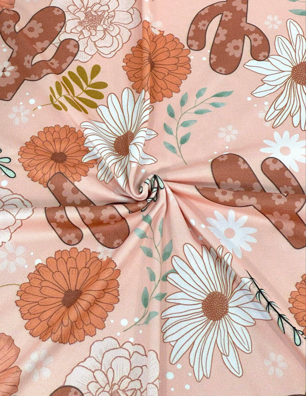 (DBP) CACTUS AND FLOWERS ON PEACH