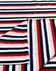 (SWEATER RIB) NAVY, RED, PINK, AND OFF WHITE STRIPES