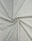 (4X2 RIB) TINY OFF WHITE POLKA DOTS ON TAUPE
