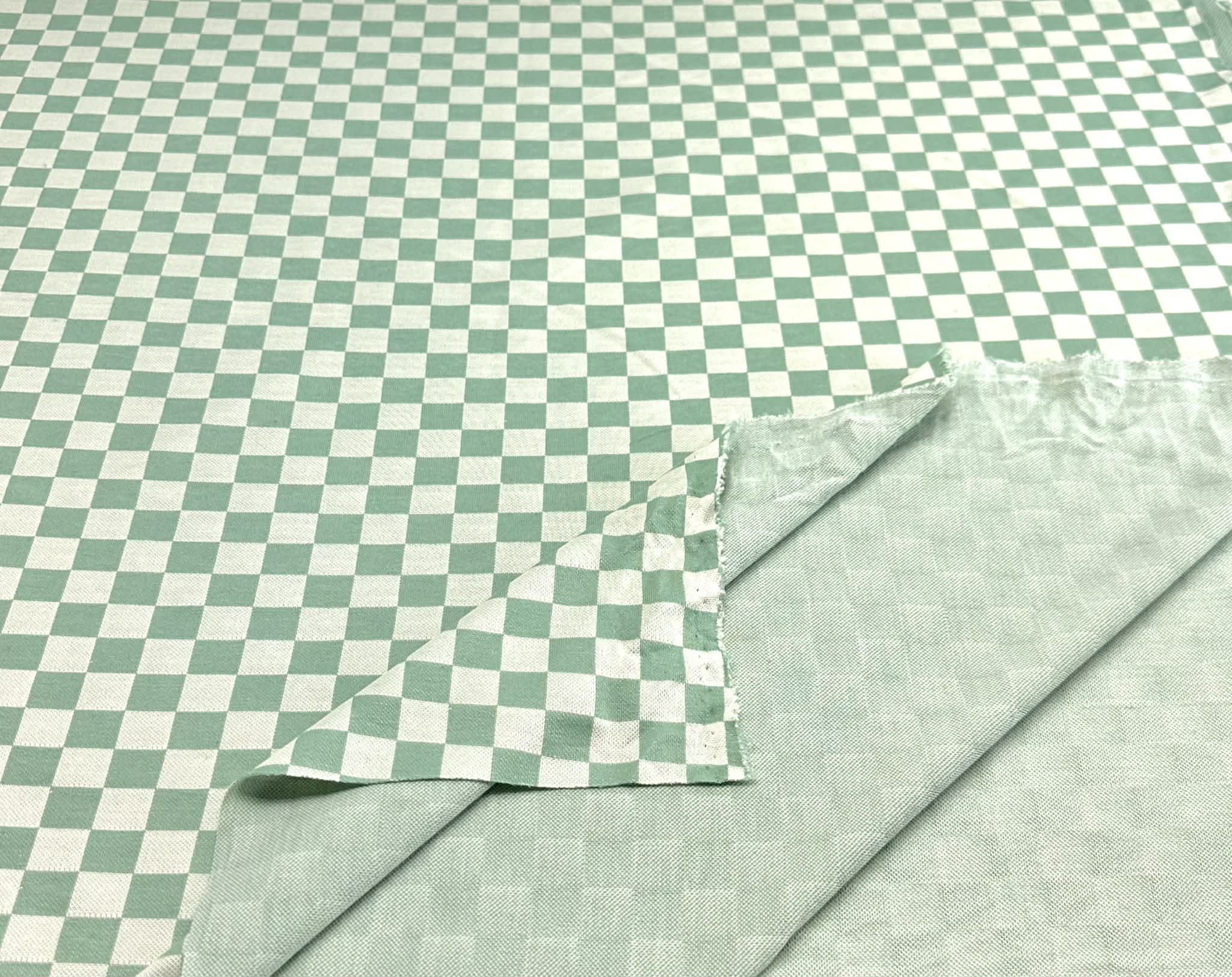 (DOUBLE KNIT) DARK SAGE CHECKERED PATTERN