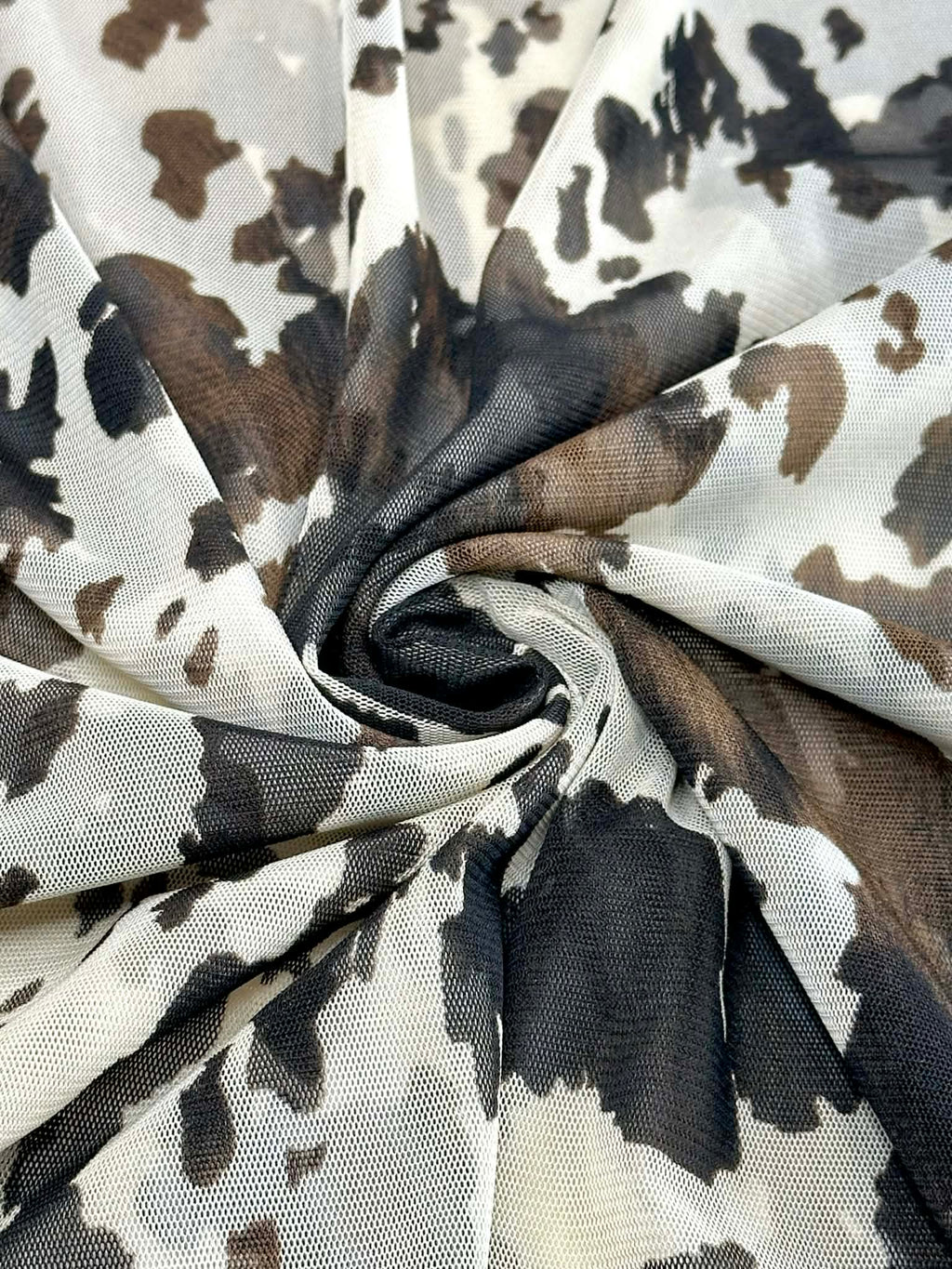 (MESH) COW PRINT ON CREAM