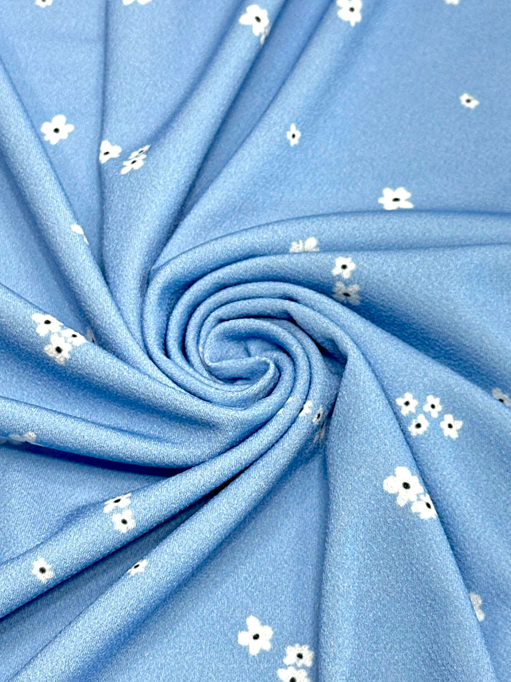 (CREPE KNIT) TINY WHITE FLOWERS ON