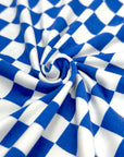 (DBP) ROYAL BLUE AND OFF WHITE CHECKERED