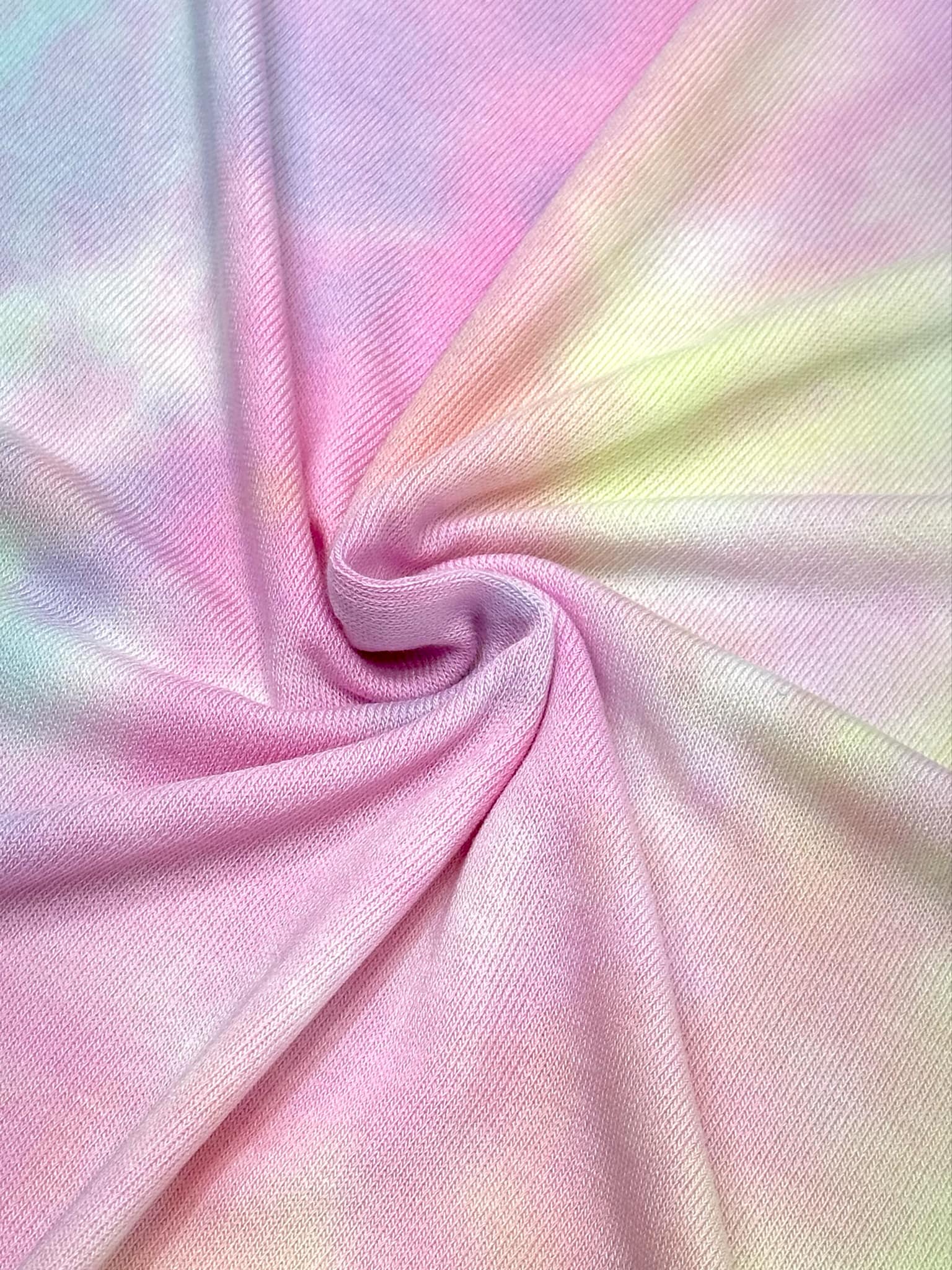 (SWEATER KNIT) LIGHT BLUE, YELLOW, AND PINK TIE DYE