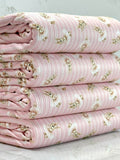 (4X2 YUMMY RIB) BALLERINA BUNNIES ON PINK STRIPES (5)