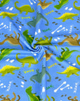 (FRENCH TERRY) DINOSAURS ON BLUE