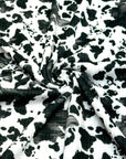 (4X2 YUMMY RIB) SMALL BLACK COW FUR PRINT ON OFF WHITE