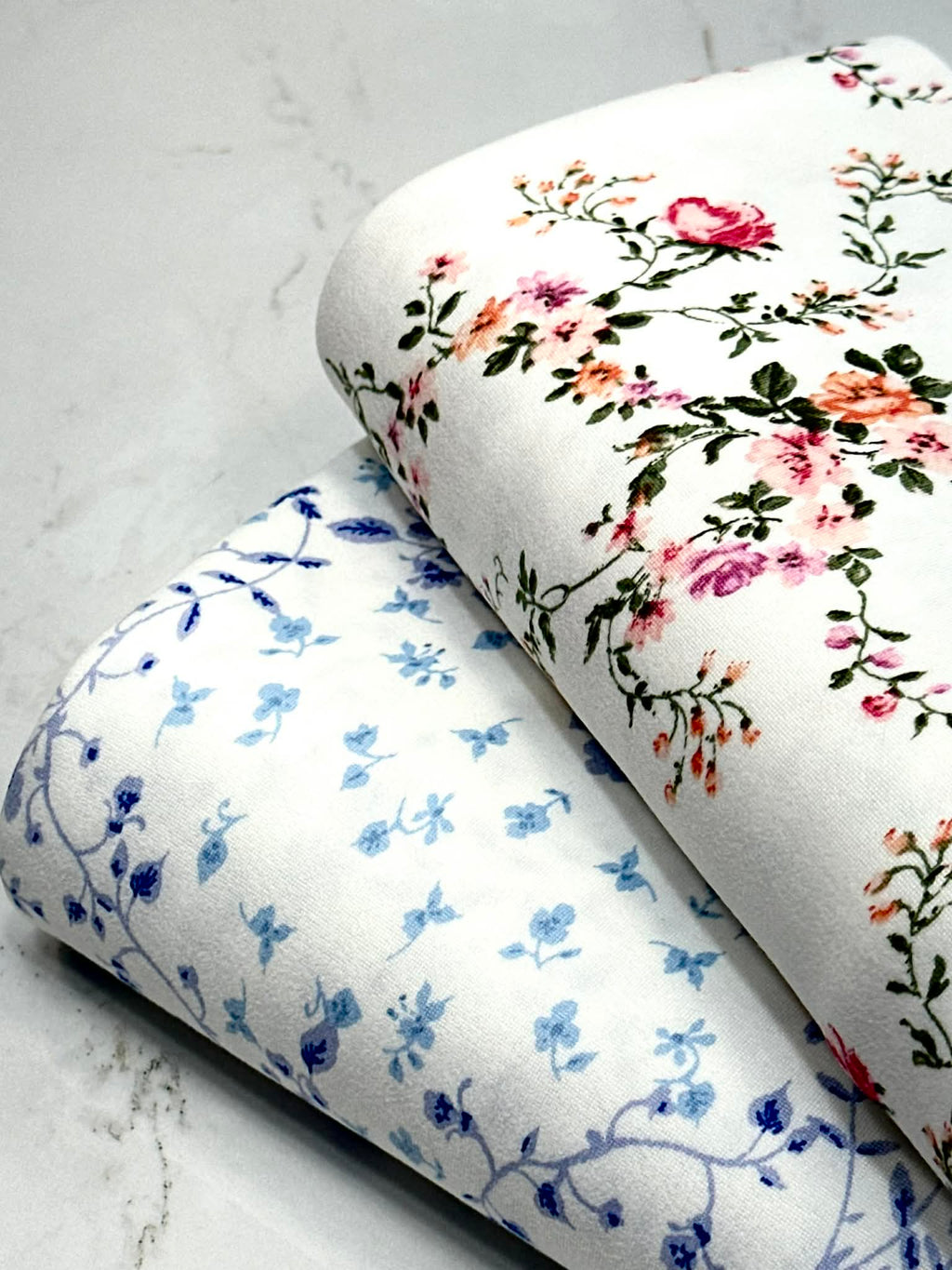 (DBP) BLUSH, CORAL AND PURPLE FLORAL ON IVORY