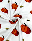 (RAYON MODAL) PUMPKINS AND LEAFS ON OFF WHITE