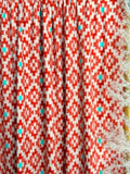 (DBP) RUST AND AQUA DIAMOND PATTERN